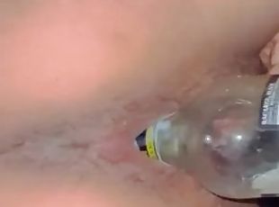 Horny gf puts wine bottle inside her tight vegina... Gf ne chut me ghusai beer bottle