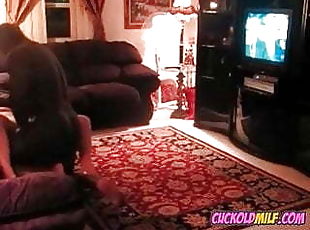 Cuckold sissy husband getting off by watching BBC fucking