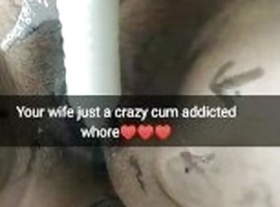My wife after gangbang pours tons of sperm on his pussy from used condom! [Cuckold.Snapchat]