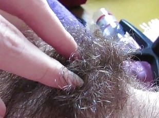 Extreme hairy bush in close up