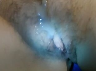 POV Huge Load of Cum Shot All Over Her Thick Juicy Hairy Cunt