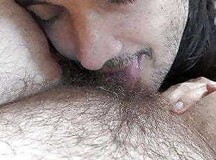 Licking hairy mature pussy till orgasm