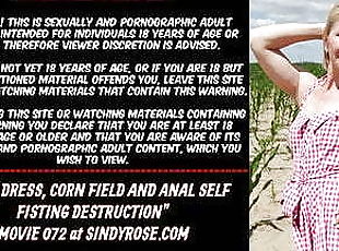 Pink dress, corn field and anal self fisting destruction