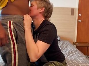 Thick Lesbian White Girl sucking my dick like a boss.