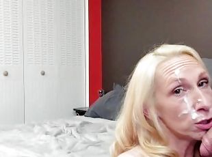 Horny Milf Gets Facial 