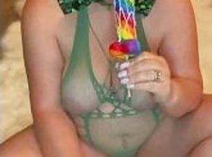 Buy My Rainbow Dick Lollipop Baby! Its So Sticky!!