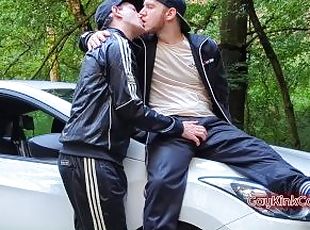 Di luar, Awam, Amateur, Dubur, Menghisap zakar, Homoseksual, Pasangan, Kereta, European, Euro