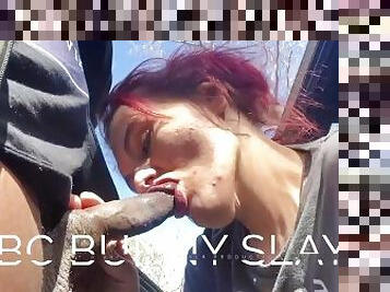 New STEPMOM Gives BBC STEP-Son Sloppy BLOWJOB Outside The Car At A Public Park! PLEASE HURRY!