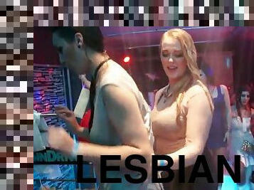 Interesting club party turns messy with girls contemplating lesbianism