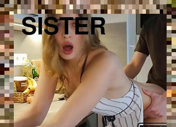 Step Sister got Pounded while Cooking