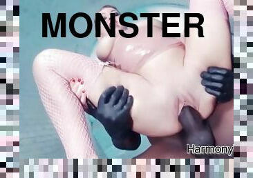 Monster cock fucks a white chick in latex