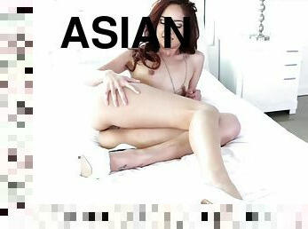 asiatisk, tenåring, compilation, alene, eksotisk, erting