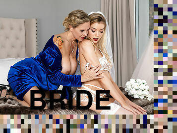 Sexually attractive young bride and her stepmom go lesbian