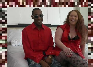 BBW In Pantyhose & High Heels - Interracial Sex