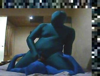 Zentai role playing major bear with a man - part 1