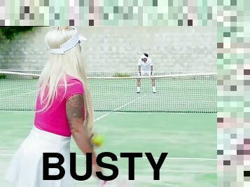 Busty milf found a kinky way to pay for her tennis lessons
