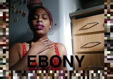 Ebony chick moaning asmr with big lips