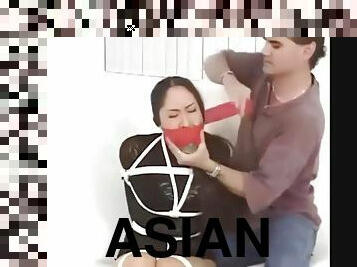 asiatisk, amatör, leksak, bdsm, bunden, gagging