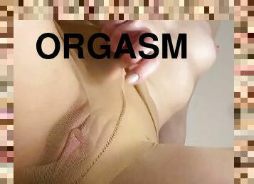 masturbarsi, orgasmi, collant-di-nylon, fichette, calze, sperma, arrapate, solitari, bagnate