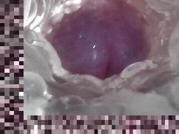 Sweet creampie in vagina. Super internal camera