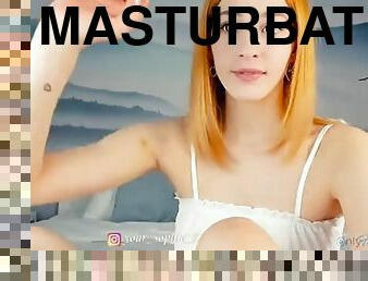 masturbácia, zlatíčka, červenovláska, nadržané, webkamera, sólo