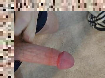 Horny ginger has morning wood
