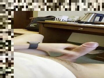 Big cock in hotel - jerking off thick cock