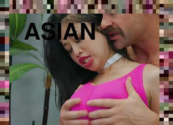 asiatisk, store-pupper, pussy, stor-pikk, tenåring, kinky, vakker, pikk