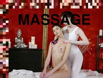 Massage Rooms - Russian Model's Provocative Lesbian Love Making 1 - Bambi Joli