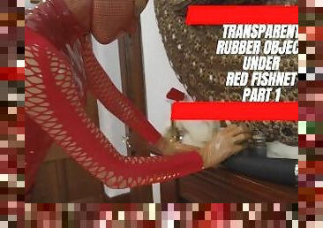 Transparent Rubber Object Under Red Fishnet - Full version available on my webpage