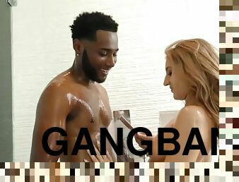 Moka mora interracial gangbang