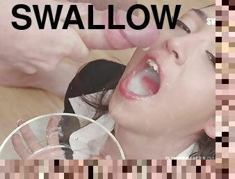 Filthy slut Melania Dark Swallows 60 Loads