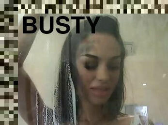 Busty pornstar having wet sex in the shower