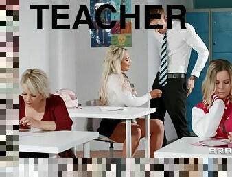 Amber Jade combines studding and making love with teacher
