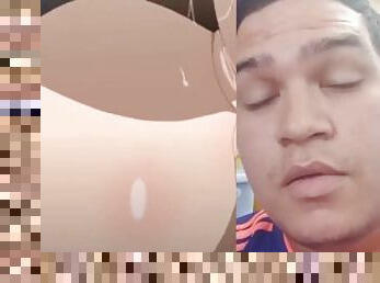 creampie, anime, hentai, footjob, dukke