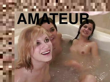 kąpiel, amatorskie, lesbijskie, nastolatki, college, prysznic, realne, dręczenie