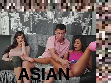 asiatisk, storatuttar, doggy-style, masturbation, fitta-pussy, anal, avsugning, tonåring, trekant, fötter