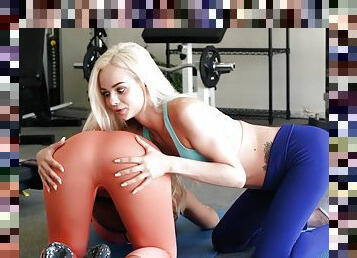 svær, pussy, babes, lesbisk, vakker, action, gym