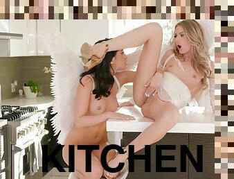 cipka, lesbijskie, kuchnia, naturalne, piękne, świetne, erotyczne