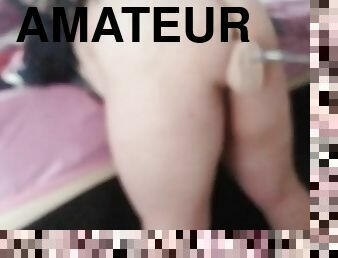 amatør, anal, leke, undertøy, dildo, rumpe-butt