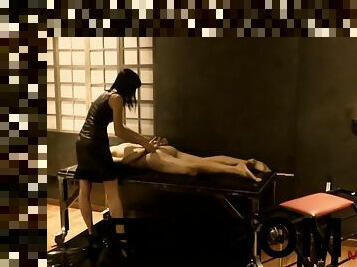 Femdom Whipping male Slave in a Dungeon