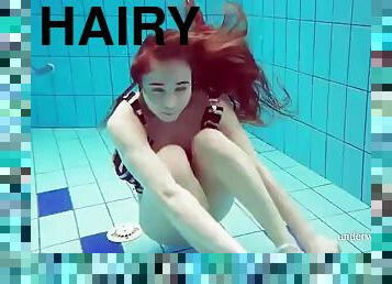 Hairy teen mohnatka in xxxwater show