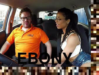 Interracial sex between ebony teen with dreadlocks and a driving instuctor