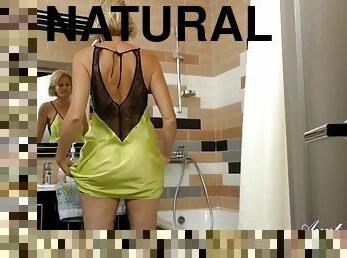 52 yearold aj natural bush euromom diana in steamy shower