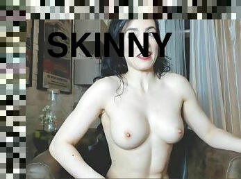 Nasty skinny young lady webcam show