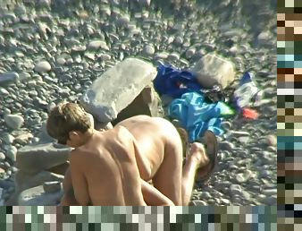 nudiste, en-plein-air, cam, plage, voyeur