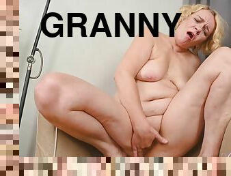 Horny granny Aliona hot solo masturbation