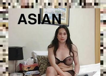 Asian big tits shemale hot masturbation on webcam