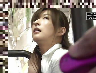 Hot Japanese Babe On The Bus - Blowjob