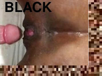 Black pussy squirting on white dick